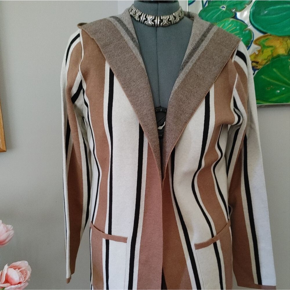 Keren Hart Striped Hooded Sweater